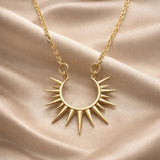 Witgouden ketting met zonnebloemhanger