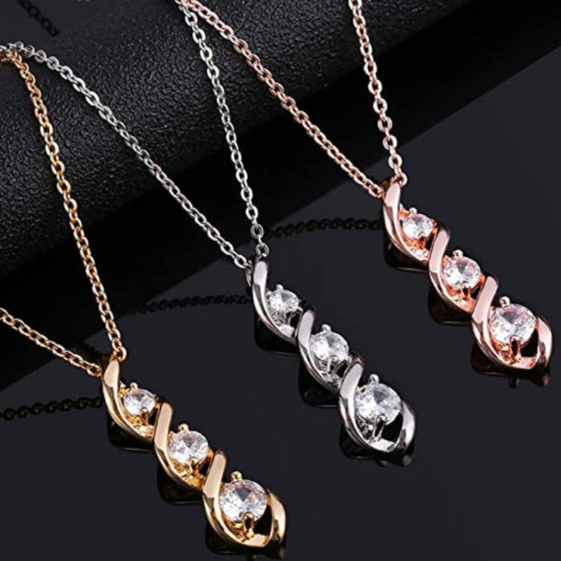 Witgouden ketting met oneindigheidshanger en zirkonia