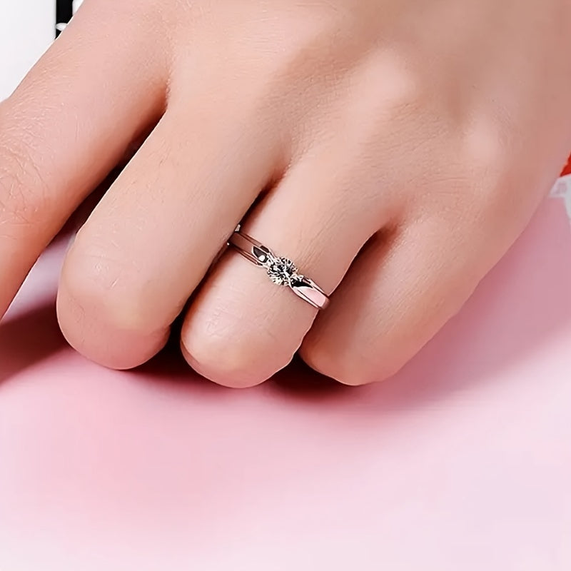 Minimalistische zirkoonring met witgoud