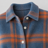 Zafira | Warm blauw geruit vest