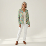 Claudia | Mintgroene trui met kleurrijke bloemen