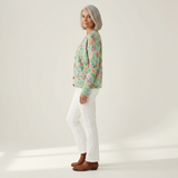 Claudia | Mintgroene trui met kleurrijke bloemen