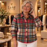 Gloria | Meerkleurig geruit vest met knopen