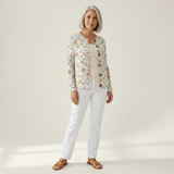 Greta | Vest met delicaat aquarel bloemenpatroon