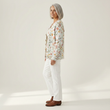 Greta | Vest met delicaat aquarel bloemenpatroon