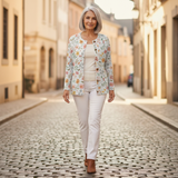 Greta | Vest met delicaat aquarel bloemenpatroon