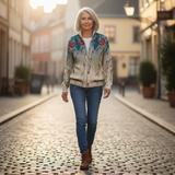 Martina | Vest met pauwenveermotief