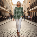 Ursula | Vest met aquarelbloemenpatroon