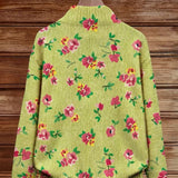 Elke | Groen vest met bloemenpatroon