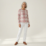 Heike | Crème kleurige cardigan met blauwe bloemen
