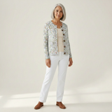 Susanne | Vest met delicaat tuinbloemenpatroon