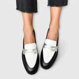 Magdalena | Zwarte metallic loafers