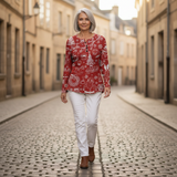 Susanne | Vest met kleurrijk hartpatroon
