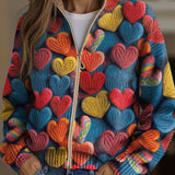 Susanne | Vest met kleurrijk hartpatroon