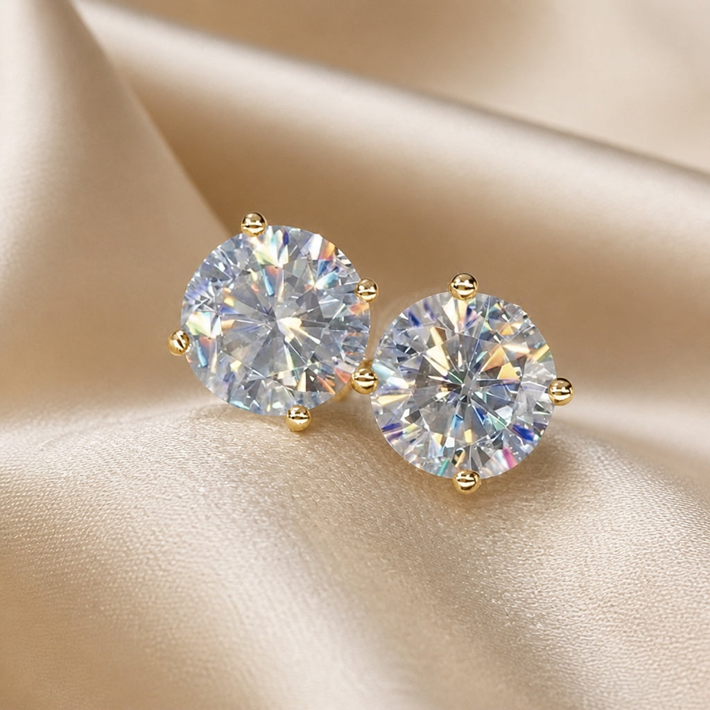 Elegante witgouden oorbellen met zirkonia