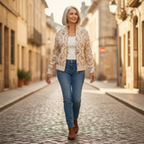 Ingrid | Gebreide cardigan met delicate bloemenranken
