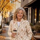 Ingrid | Gebreide cardigan met delicate bloemenranken