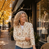 Ingrid | Gebreide cardigan met delicate bloemenranken