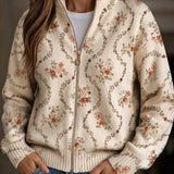 Ingrid | Gebreide cardigan met delicate bloemenranken