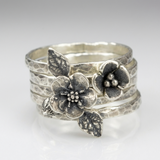 Retroring met bloemen