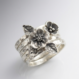 Retroring met bloemen