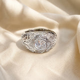 Hoogwaardige zilveren ring met kristal