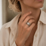 Hoogwaardige zilveren ring met kristal