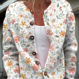 Vest met kleine frisse bloemenprint en knopen