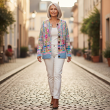 Silke | Vest met kleurrijk bloemenpatroon