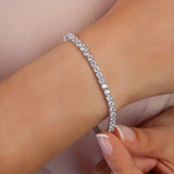Witgouden tennisarmband met kristallen