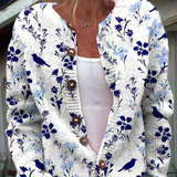 Vintage vest met bloemenprint en knopen