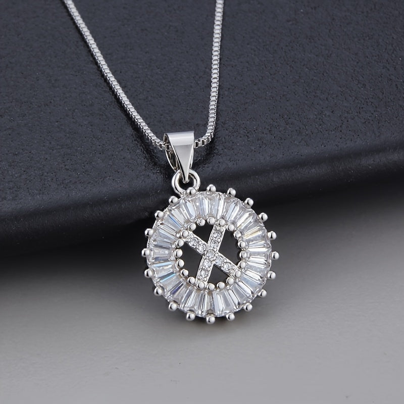Witgouden ketting met initiaal Z en zirkonia