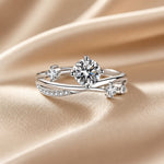 Witgouden ring met zirkonia en sterren