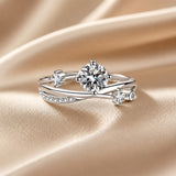 Witgouden ring met zirkonia en hemels ontwerp