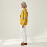 Anke | Gele cardigan met vismotief