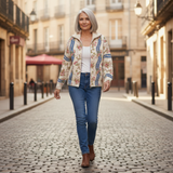 Sabine | Vest met rozenrankpatroon