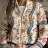 Sabine | Vest met rozenrankpatroon