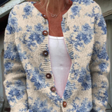 Vest met bloemenprint en knopen