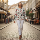 Hannelore | Roze trui met ruitpatroon