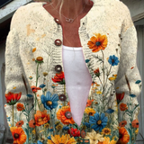 Martina | Gebreide jas met kleurrijke wilde bloemen