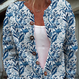 Vest met bloemenprint en knopen