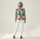 Rosemarie | Gebreide cardigan met bloemenpatroon op de pas