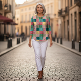 Rosemarie | Gebreide cardigan met bloemenpatroon op de pas
