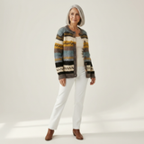 Ulrike | Vest met strepen in blauw & mosterdgeel