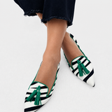Henriette | Groene zebraprint loafers