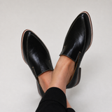 Hilde | Zwarte patchwork loafer
