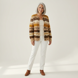 Marlene | Vest met strepen in bruin & Crème