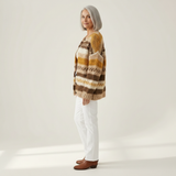 Marlene | Vest met strepen in bruin & Crème