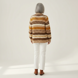 Marlene | Vest met strepen in bruin & Crème