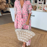 MANA | MIDILANGE CHIQUE FLORALEN JURK MET V-HALS